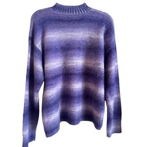 ACNE STUDIOS Ombre Stripe Mohair Wool Sweater Purple NWOT Size XS Stretch